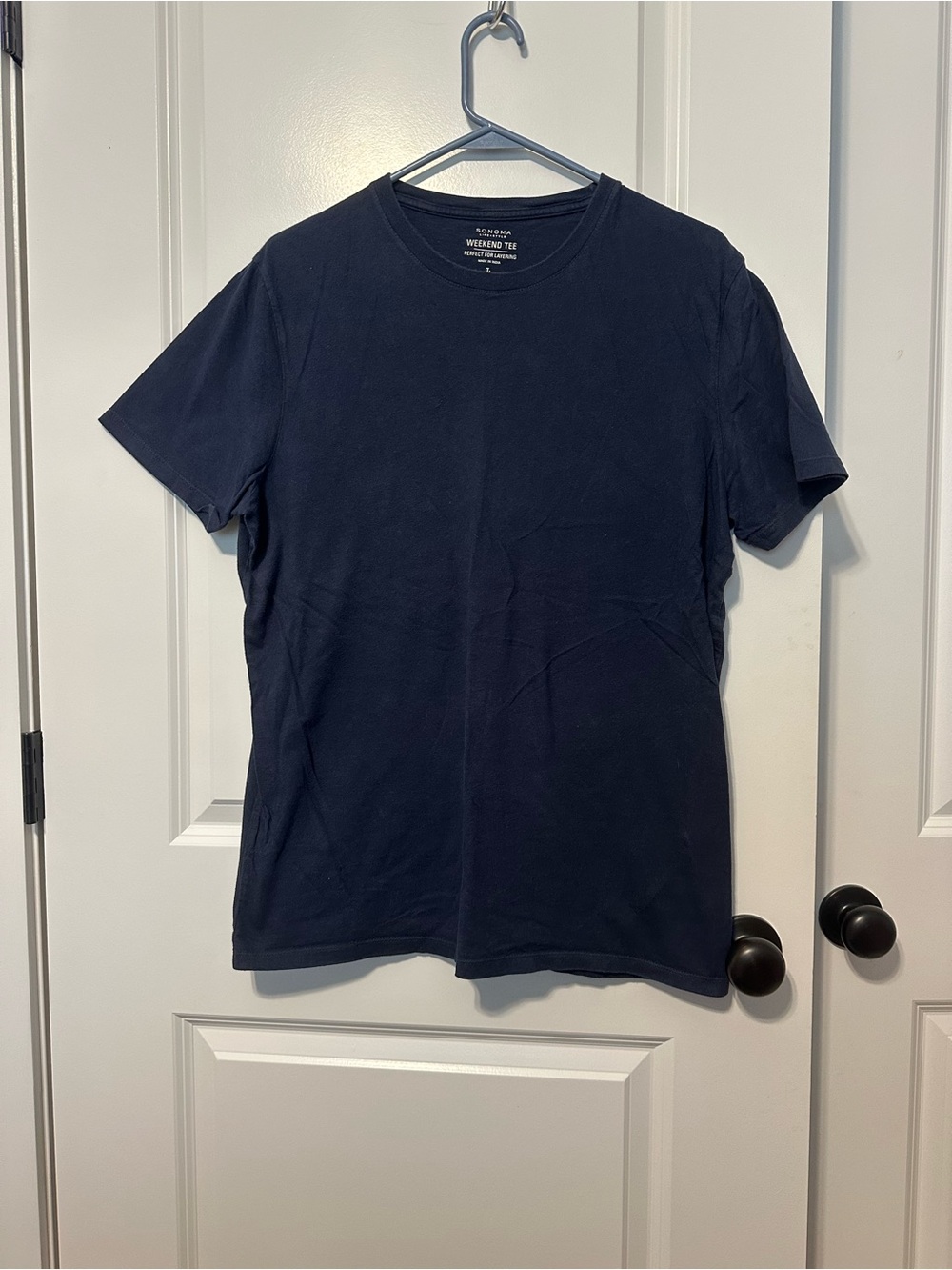 Sonoma Life + Style Men’s Classic Crew Neck T-Shirt - Navy size L